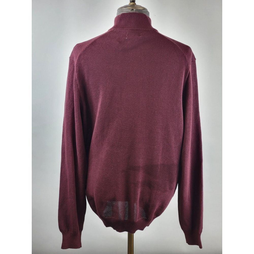 Club Room Sweater Mens XL Red Plum Mock Neck 1/4 Zip Pullover Long Sleeve NWT - Picture 4 of 8
